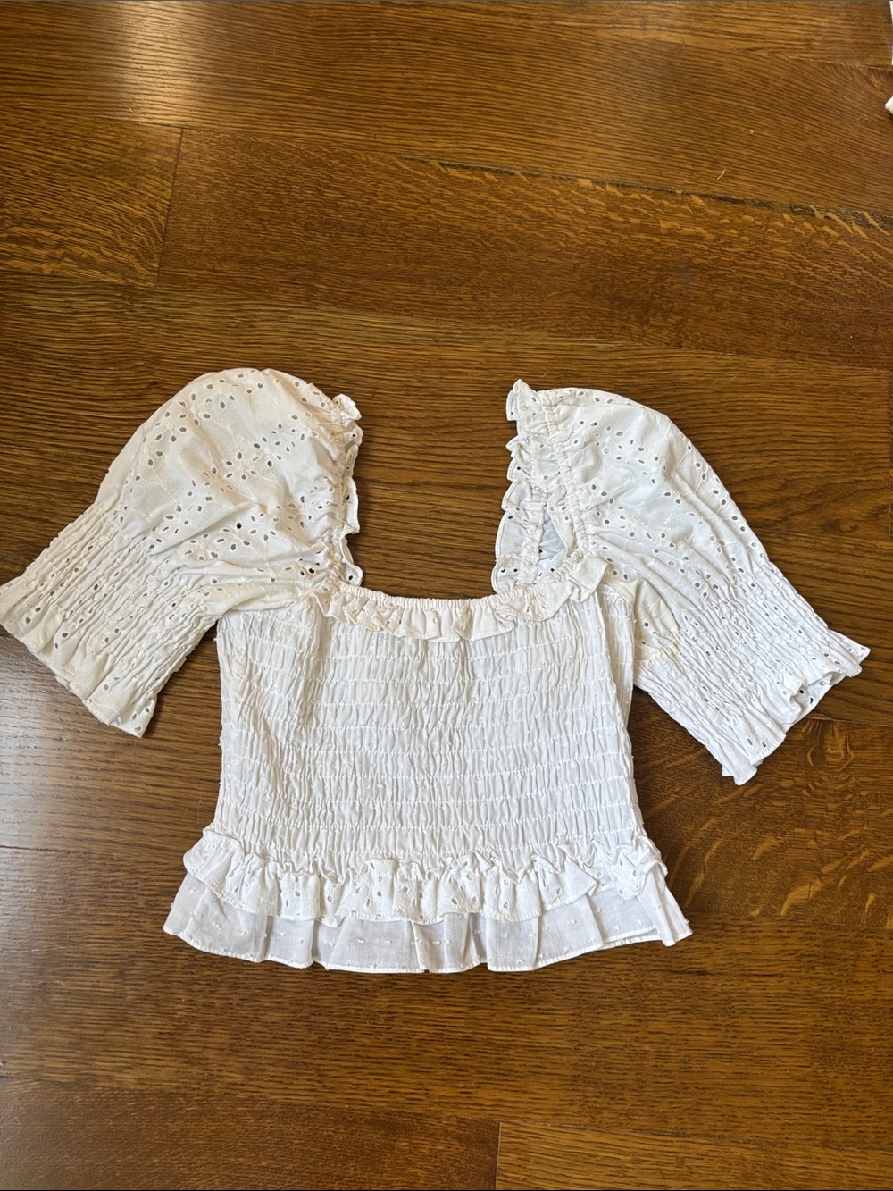 Misa white blouse with puffy sleeves